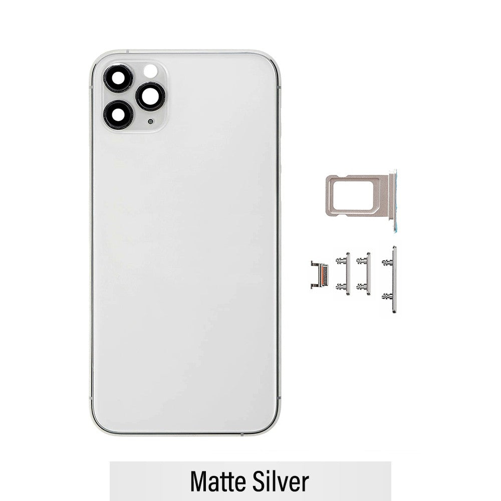 Rear Housing for iPhone 11 Pro Max (NO LOGO)-Matte Silver Rear Housing for iPhone 11 Pro Max (NO LOGO)-Matte Silver